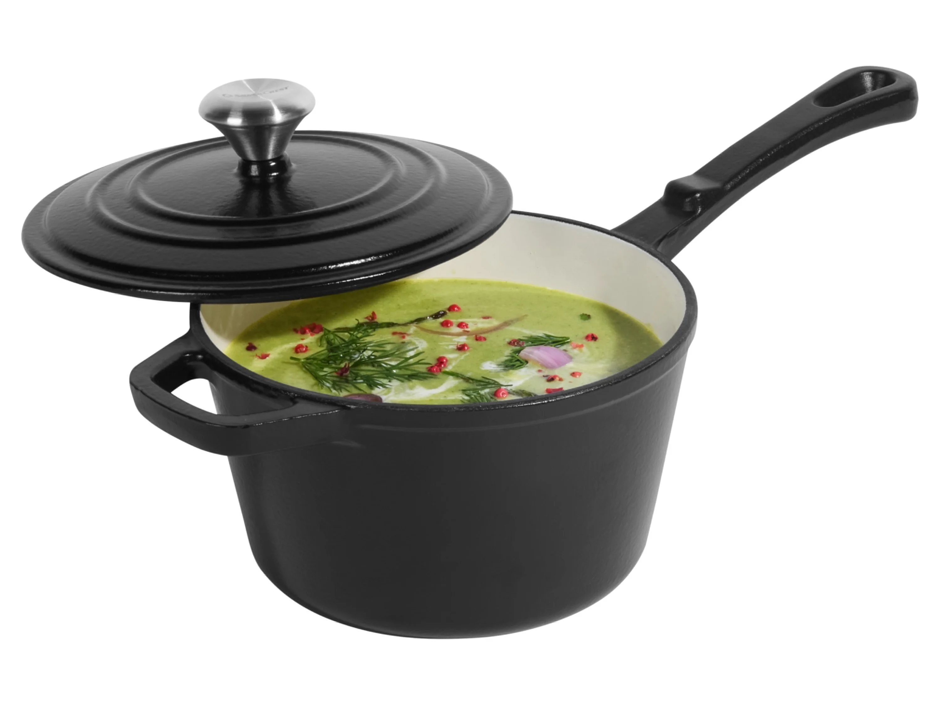 SILVERCREST® Premium Gusseisenkasserolle, Ø 18 cm (Schwarz) – Bild 2 von 3