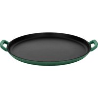 SILVERCREST® Premium-Gusseisenpizzaplatte Ø 31 cm Premium-Gusseisengrillplatte L 36,0 x B 26,0 cm (Pizzaplatte/grün)