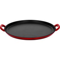 SILVERCREST® Premium-Gusseisenpizzaplatte Ø 31 cm Premium-Gusseisengrillplatte L 36,0 x B 26,0 cm (Pizzaplatte/rot)