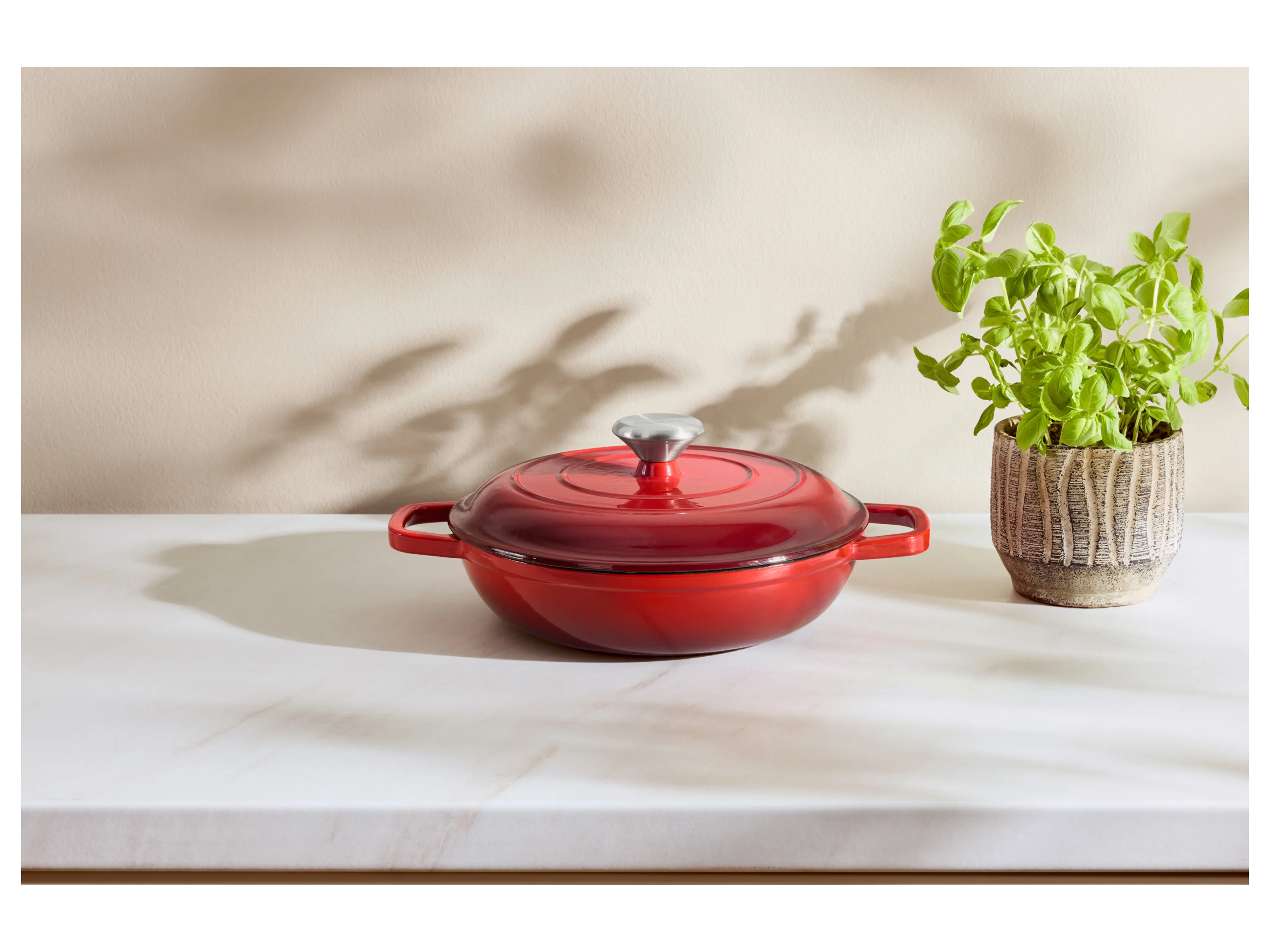 SILVERCREST® Premium-Gusseisenservierpfanne, Ø 25 cm (Rot) – Bild 3 von 4