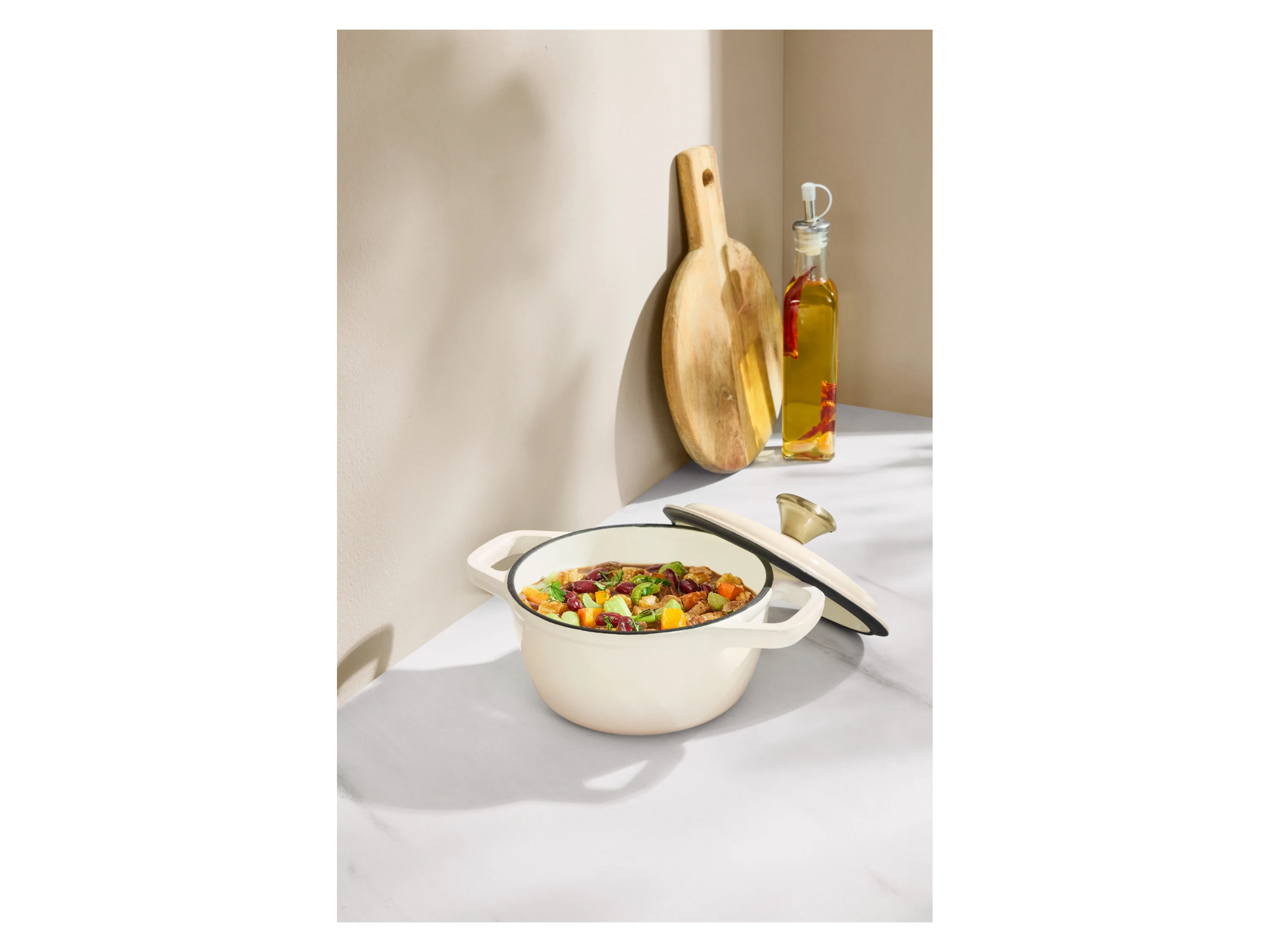 SILVERCREST® Premium-Gusseisentopf, Ø 16 cm (Beige) – Bild 2 von 4