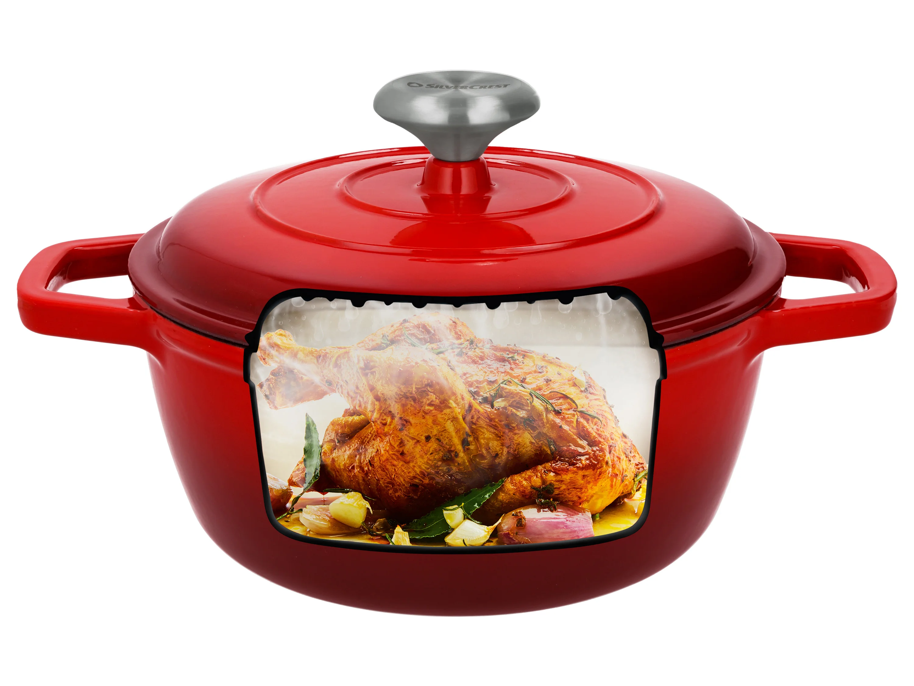 SILVERCREST® Premium-Gusseisentopf, Ø 21 cm (Rot) – Bild 4 von 4