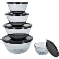 SILVERCREST® Schalen-Set Glas 5-tlg. (Schwarz)