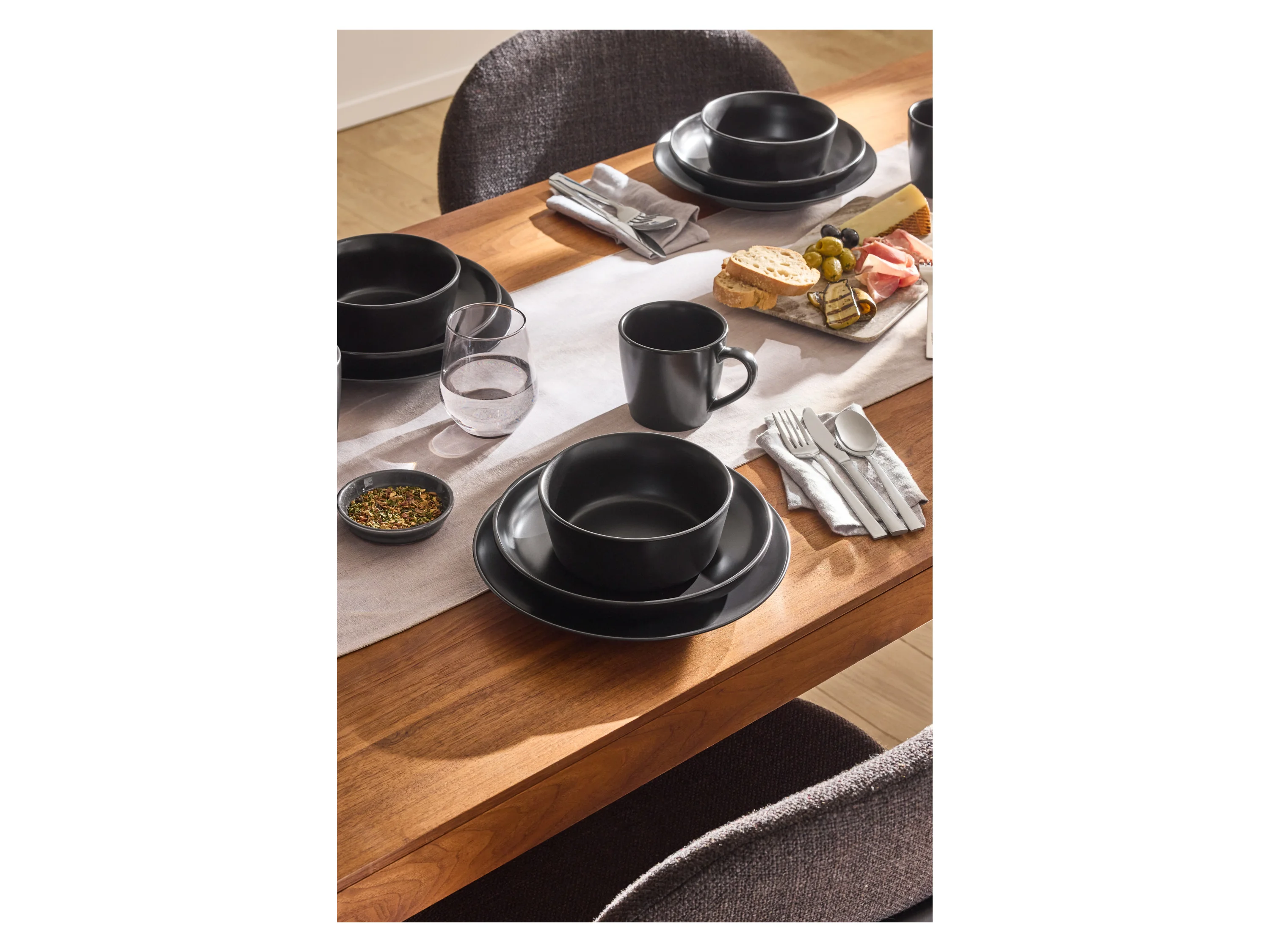SILVERCREST® Speiseteller- Suppenteller-Set, 4-teilig (Schwarz) – Bild 3 von 4
