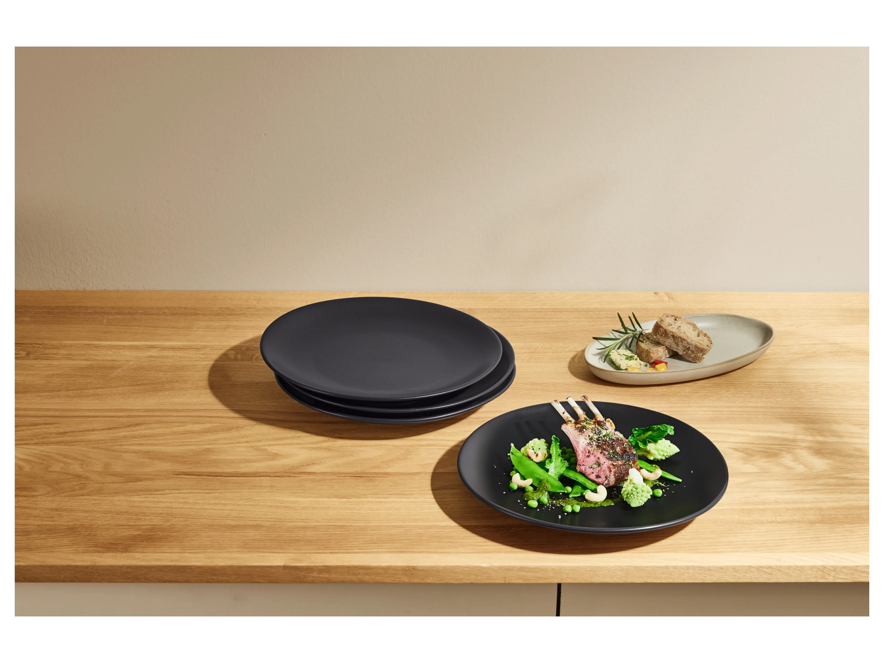 SILVERCREST® Speiseteller- Suppenteller-Set, 4-teilig (Schwarz) – Bild 4 von 4