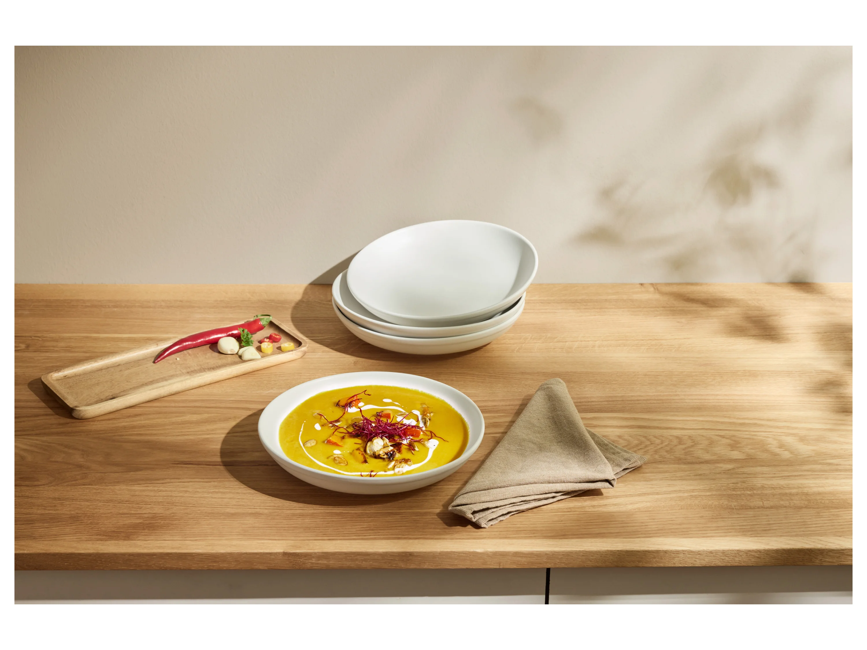 SILVERCREST® Speiseteller- Suppenteller-Set, 4-teilig (Weiß) – Bild 3 von 4