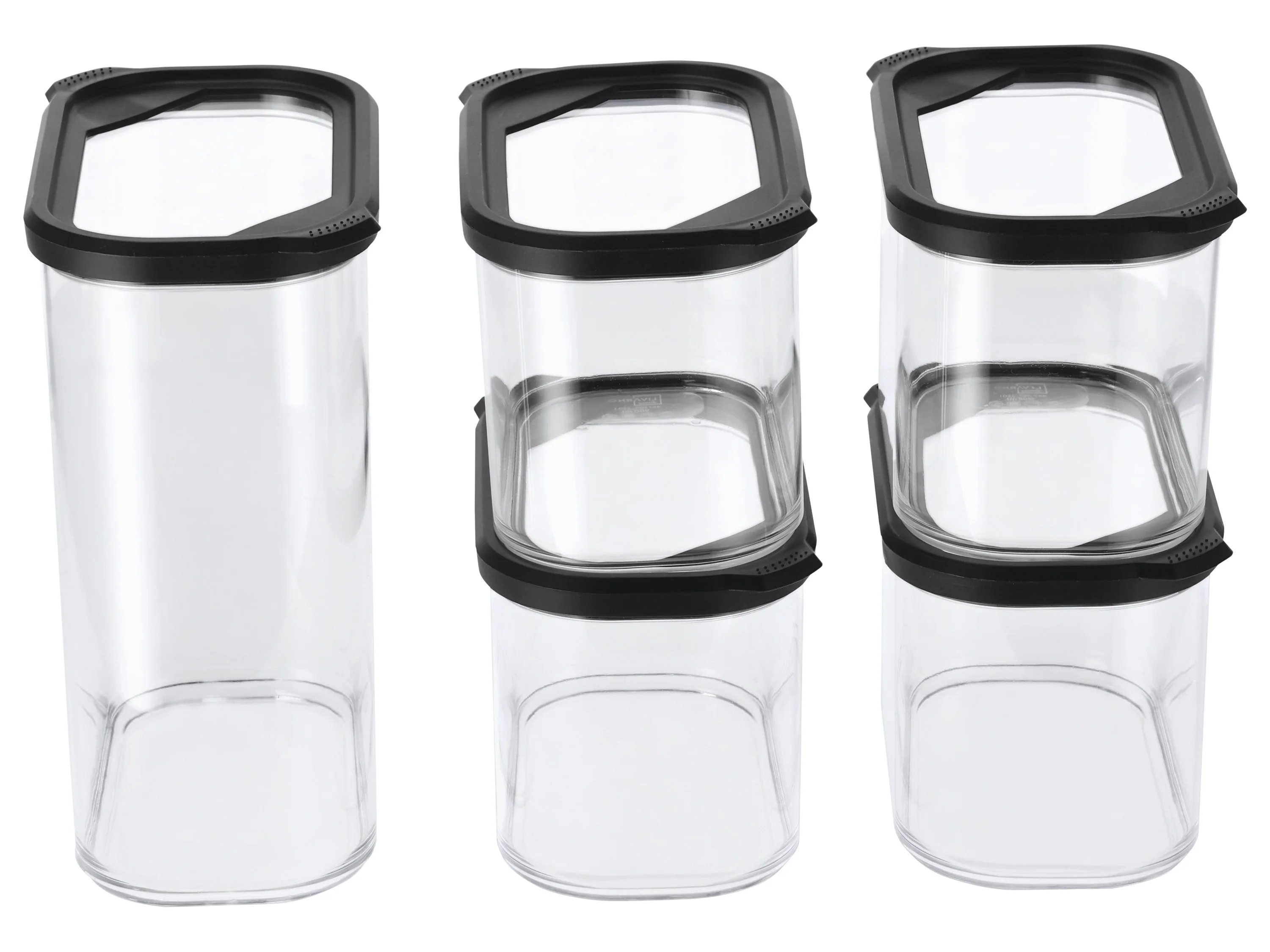 SILVERCREST® Vorratsdosen-Sets 5er (Set 2 Größen/schwarz) – Bild 3 von 4
