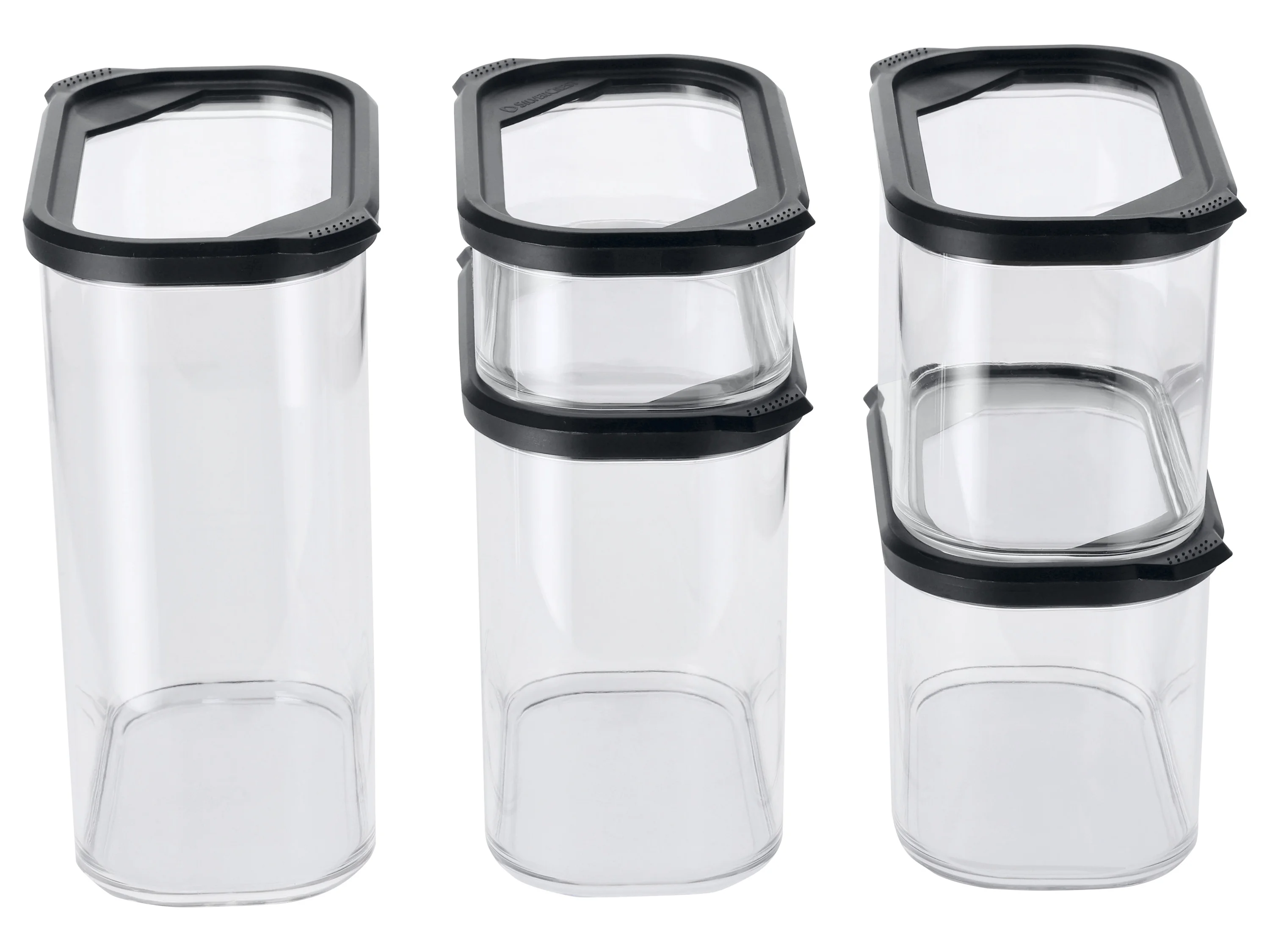 SILVERCREST® Vorratsdosen-Sets 5er (Set 4 Größen/schwarz) – Bild 3 von 4