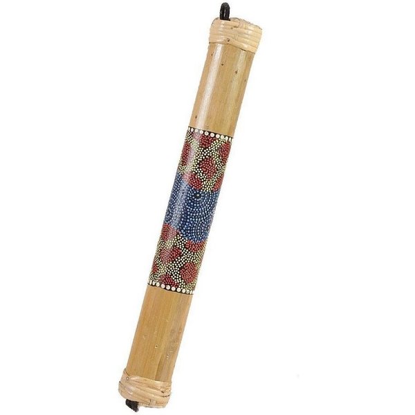 SIMANDRA Klangröhren Regenmacher Rainstick Rainmaker Bambus bemalt Aborigine Dot Painting, harmonisierend und beruhigend