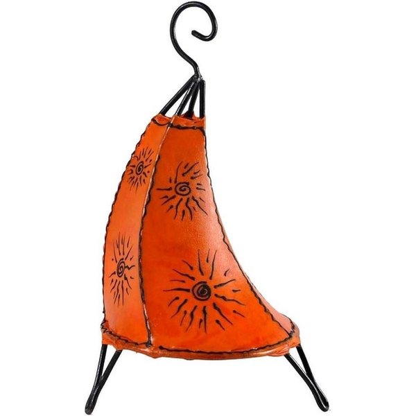 SIMANDRA Stehlampe Tissir Sonne 36 cm, Ambilight, ohne Leuchtmittel, Warmweiß, marokkanische Lederlampe