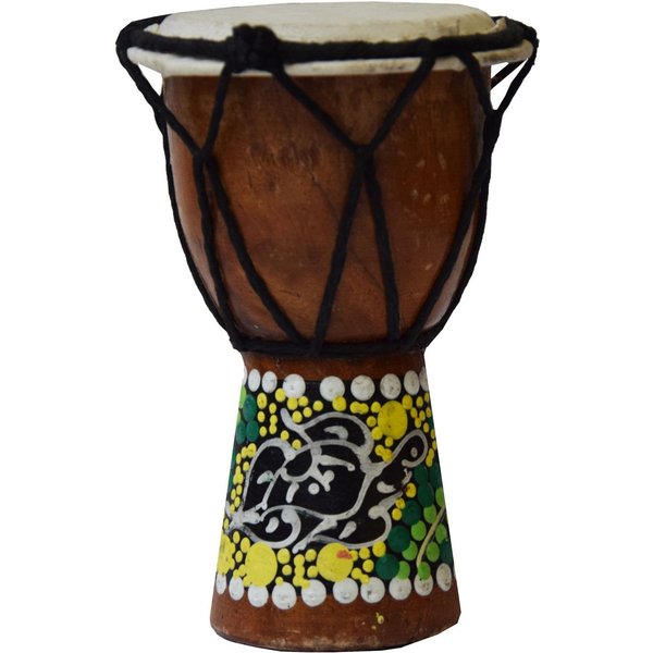 SIMANDRA Trommel Djembe bemalt, Dot Painting Handarbeit