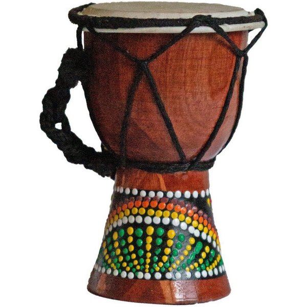 SIMANDRA Trommel Djembe Trommel 12 cm Bongo Afrika - bemalt Dot Painting