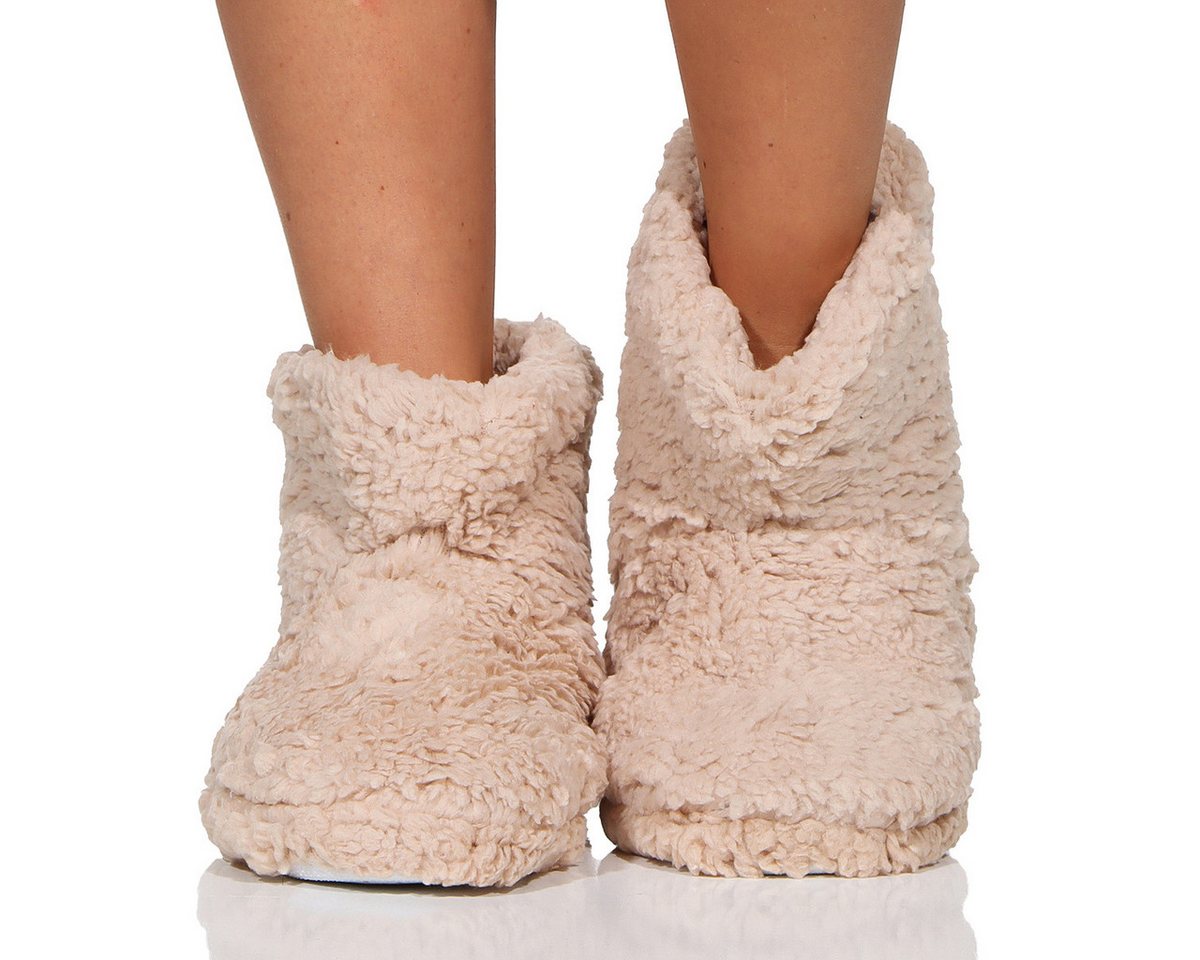 simaranda 710 rutschfeste Stiefelette mit ABS und Teddyfell Hüttenschuhe zum Schlupfen – Bild 5 von 5