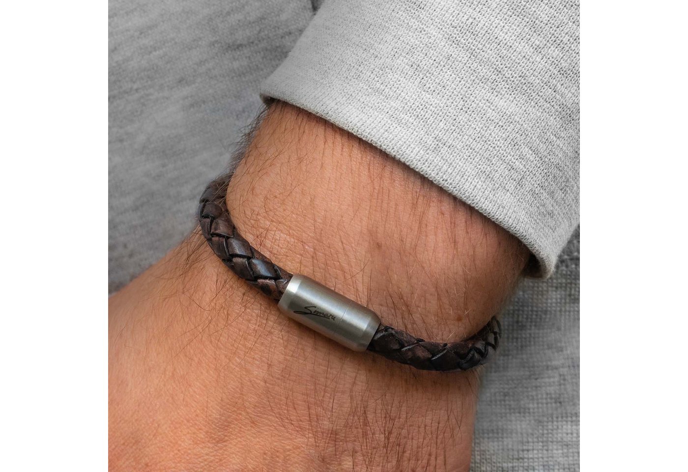 Simaru Lederarmband Andorra, Handarbeit Made in Germany, feines Leder in Used-Optik – Bild 2 von 5