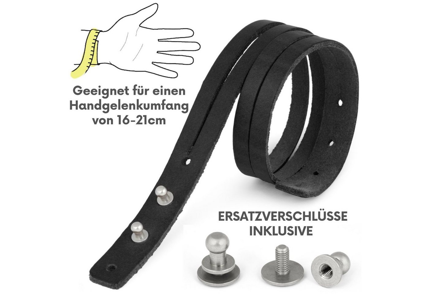 Simaru Lederarmband Anpassbar, Armband aus Premium Leder Made in Germany, Jede Größe möglich – Bild 2 von 5