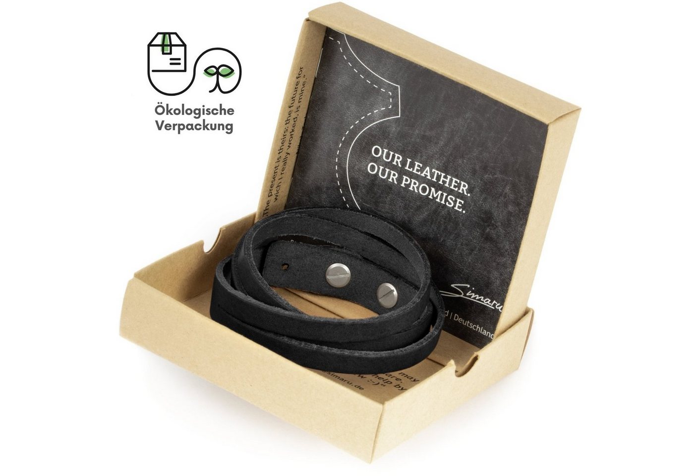 Simaru Lederarmband Anpassbar, Armband aus Premium Leder Made in Germany, Jede Größe möglich – Bild 3 von 5