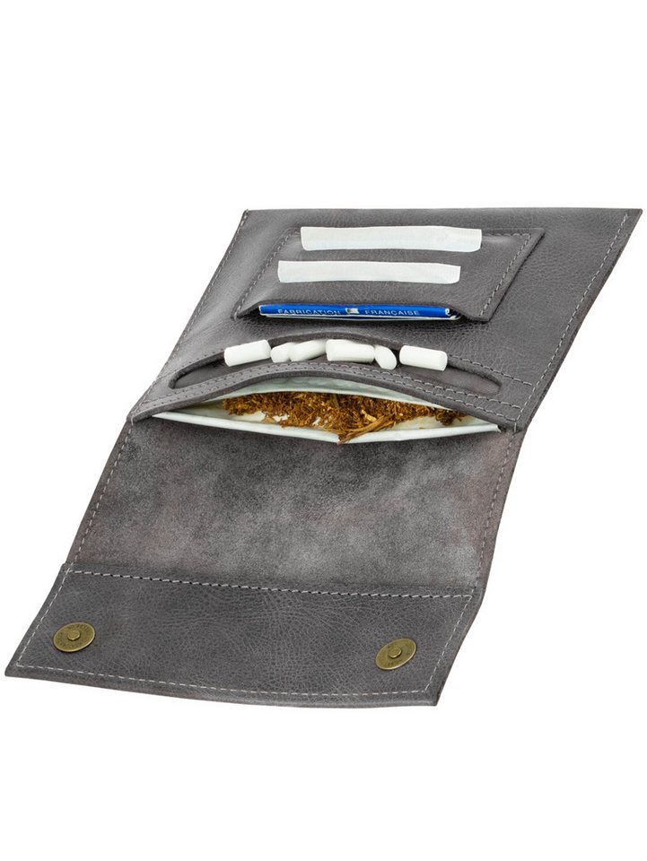 Simaru Tabakbeutel BEJA (Tabaktasche, 1-tlg., aus Echtleder, mit Paper Holder und Filterfach), Made in EU, Handmade – Bild 3 von 4