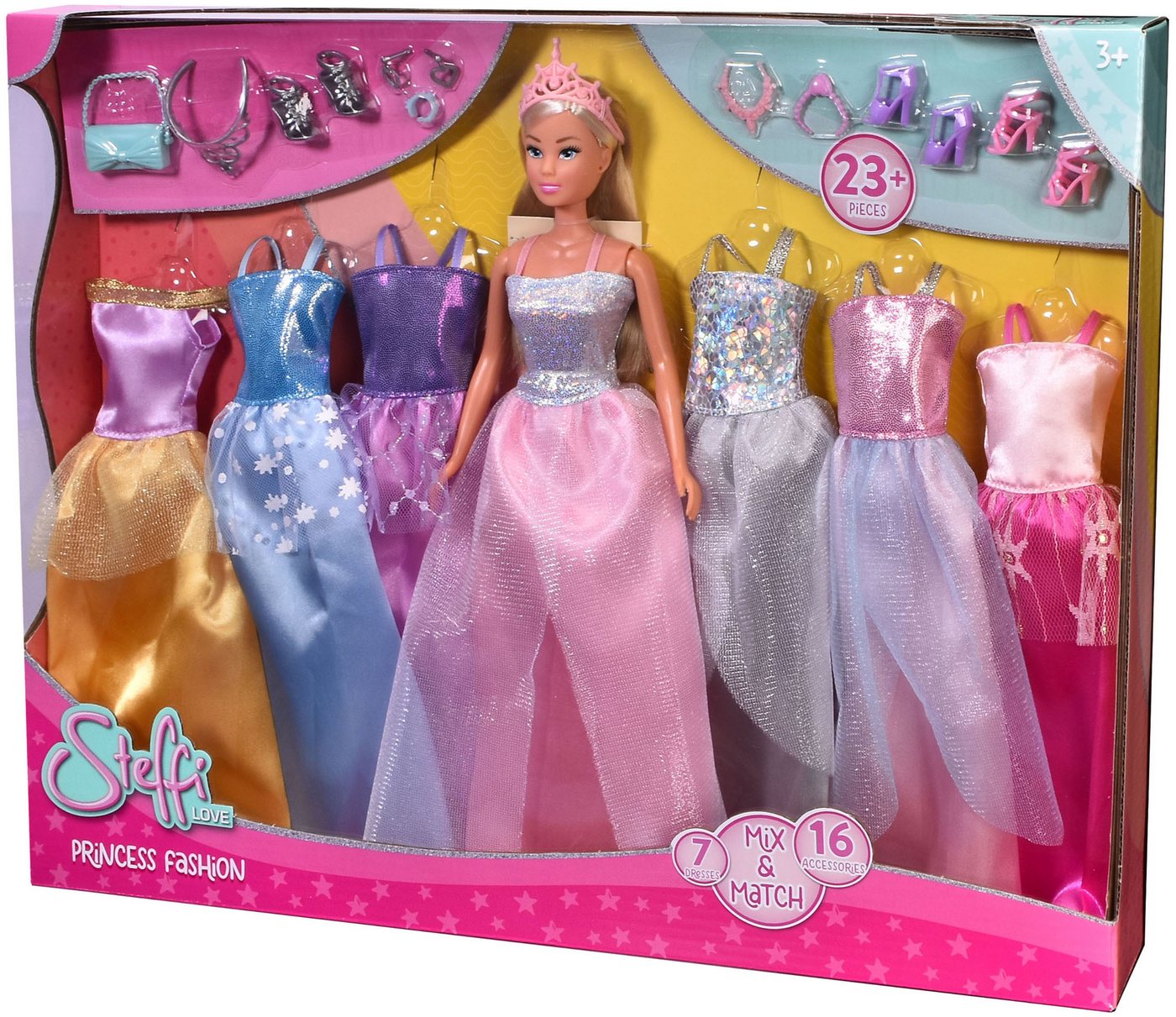 SIMBA Anziehpuppe Steffi Love, Princess Fashion, mit 7 verschiedenen Kleidern – Bild 3 von 5