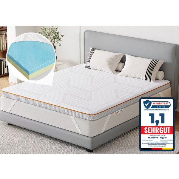 Simloveve, Topper Matratzentopper Gel-Memory-Schaum 7-Zonen-Kaltschaum, 7.5 cm hoch, H3/H4 2-in-1 Komfort-Matratzentopper, (Topper 90x200 cm, 140x200 cm, 180x20