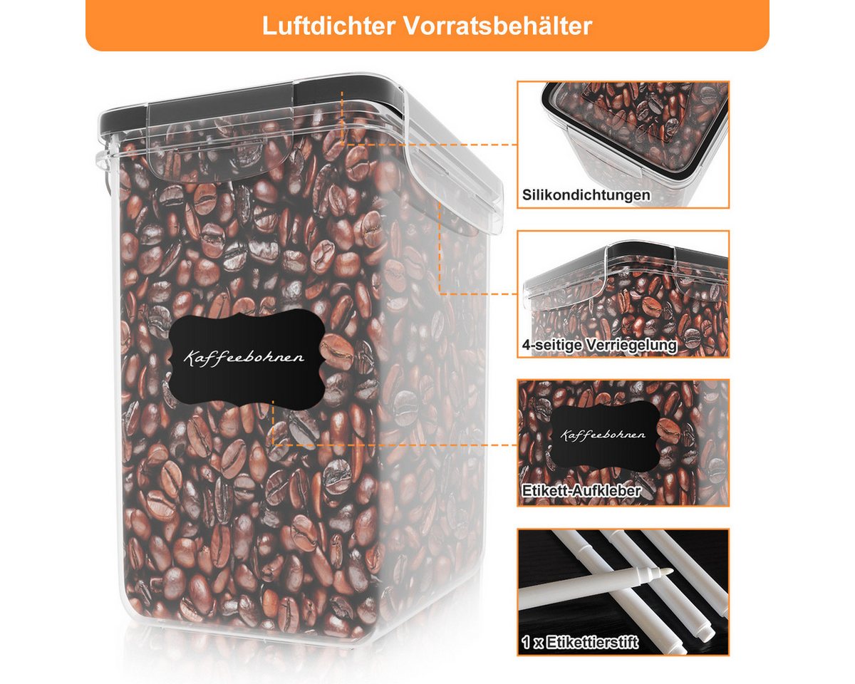 Simloveve Vorratsdose, (42 Stück Vorratsdosen Set, BPA-frei, 42-tlg., Plastik Aufbewahrungsbox mit Deckel Luftdicht), 2800ml, 2000ml, 1400ml, 800ml, Küche Aufbe – Bild 3 von 5