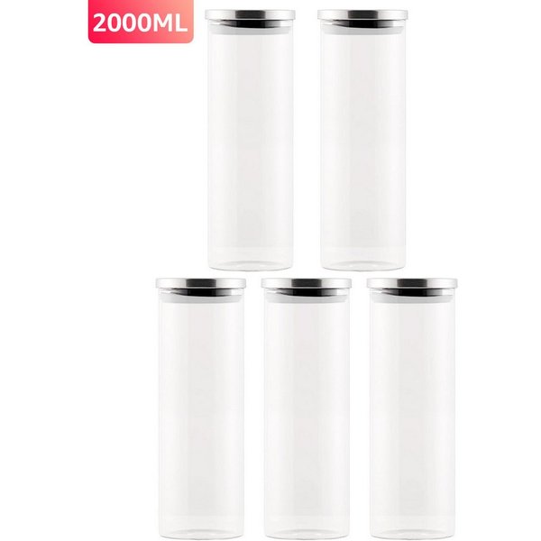 Simloveve Vorratsglas, Glas, (5-tlg), 5er set Vorratsgläser mit Deckel, Optional Größe