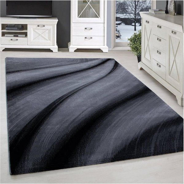 SIMPEX24 Designteppich Abstrakt Wellen Design, Läufer, Höhe: 12 mm, Modern Kurzflor Teppich Wohnzimmer Abstrakt Wellen Design Pflegeleicht