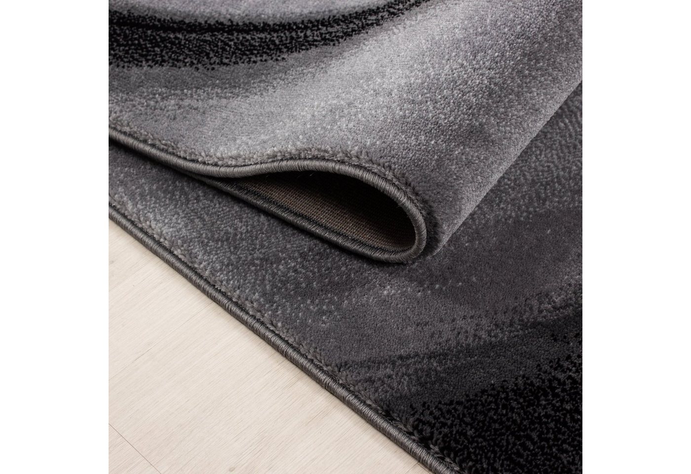 SIMPEX24 Designteppich Abstrakt Wellen Design, Läufer, Höhe: 12 mm, Modern Kurzflor Teppich Wohnzimmer Abstrakt Wellen Design Pflegeleicht – Bild 4 von 5