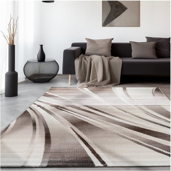 SIMPEX24 Designteppich Abstrakt Wellen Design, Läufer, Höhe: 12 mm, Kurzflor Teppich Wohnzimmer Abstrakt Wellen Design Verschidene Größen