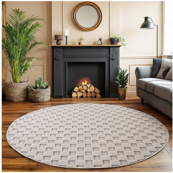 SIMPEX24 Designteppich Einfarbig Boucle Loop, Rechteckig, Höhe: 7 mm, Teppich Wohnzimmer, Schlafzimmer, Gästezimmer