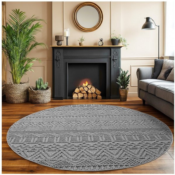 SIMPEX24 Designteppich Einfarbig Boucle Loop, Rechteckig, Höhe: 7 mm, Teppich Wohnzimmer, Schlafzimmer, Gästezimmer