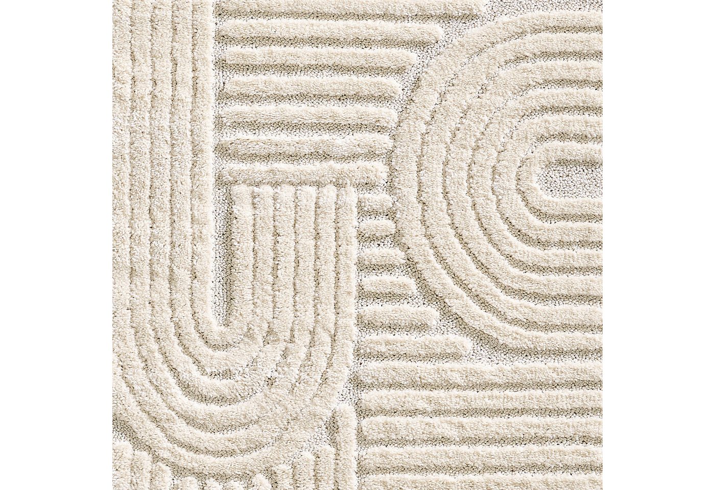 SIMPEX24 Designteppich Skandinavischer Boho, Rund, Höhe: 8 mm, Teppich Wohnzimmer, Schlafzimmer, Gästezimmer – Bild 5 von 5