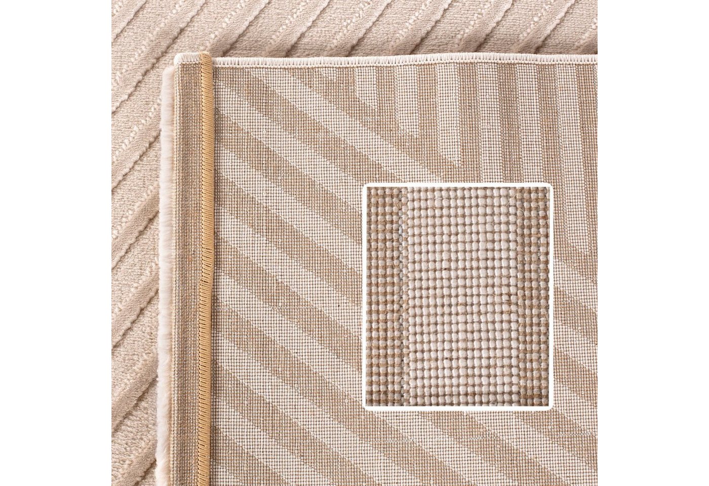 SIMPEX24 Designteppich Skandinavisches Boho Muster, Läufer, Höhe: 12 mm, Teppich Wohnzimmer Boho Design Skandinavische Stil Natur Optik – Bild 5 von 5