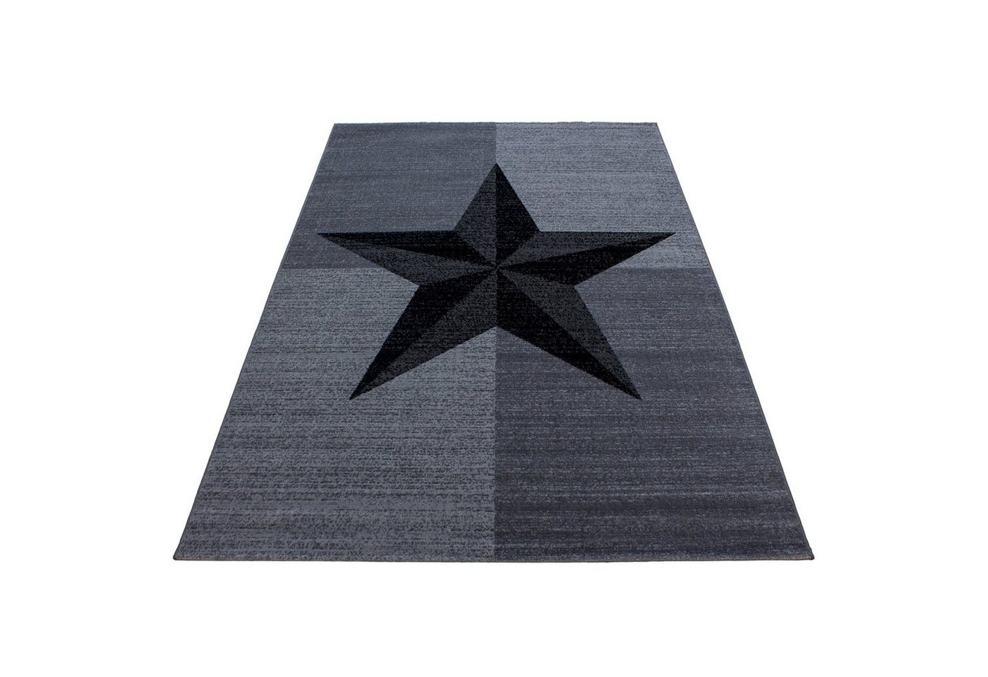 SIMPEX24 Designteppich Sterne Design, Läufer, Höhe: 6 mm, Modern Kurzflor Teppich Wohnzimmer Stern Design Schwarz Pflegeleicht – Bild 2 von 5