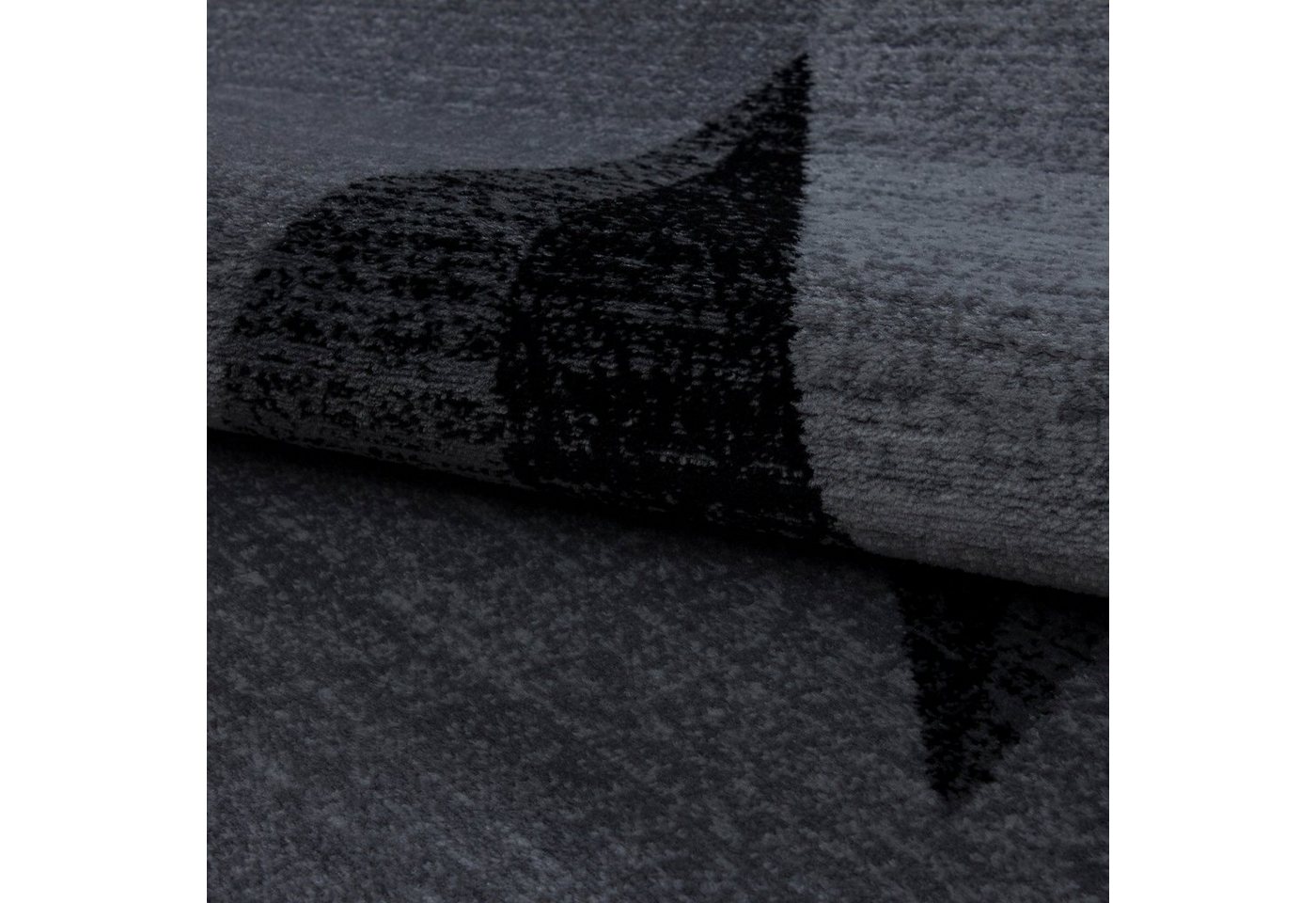 SIMPEX24 Designteppich Sterne Design, Läufer, Höhe: 6 mm, Modern Kurzflor Teppich Wohnzimmer Stern Design Schwarz Pflegeleicht – Bild 5 von 5