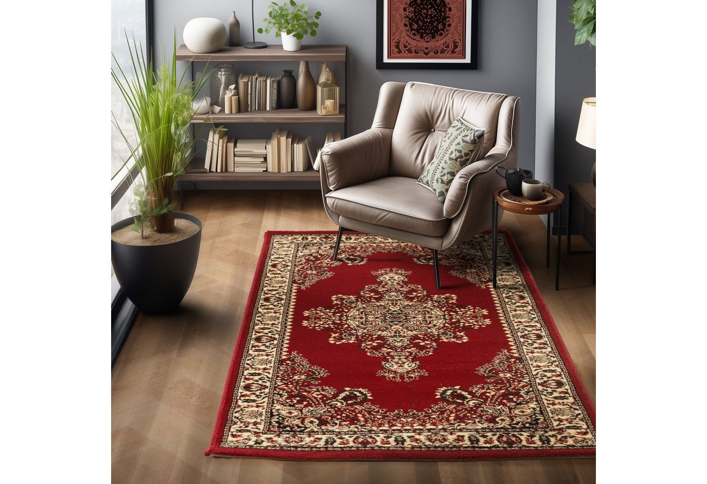 SIMPEX24 Orientteppich Orientalisch Design, Läufer, Höhe: 12 mm, Orinet Teppich Webteppich orientalischen Mustern Teppich Wohnzimmer – Bild 2 von 5