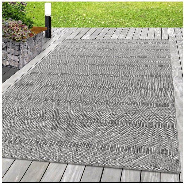 SIMPEX24 Outdoorteppich Boho Design, Läufer, Höhe: 7 mm, Outdoor Teppich Boho Design Wetterfest für Terrasse Balkon Küche