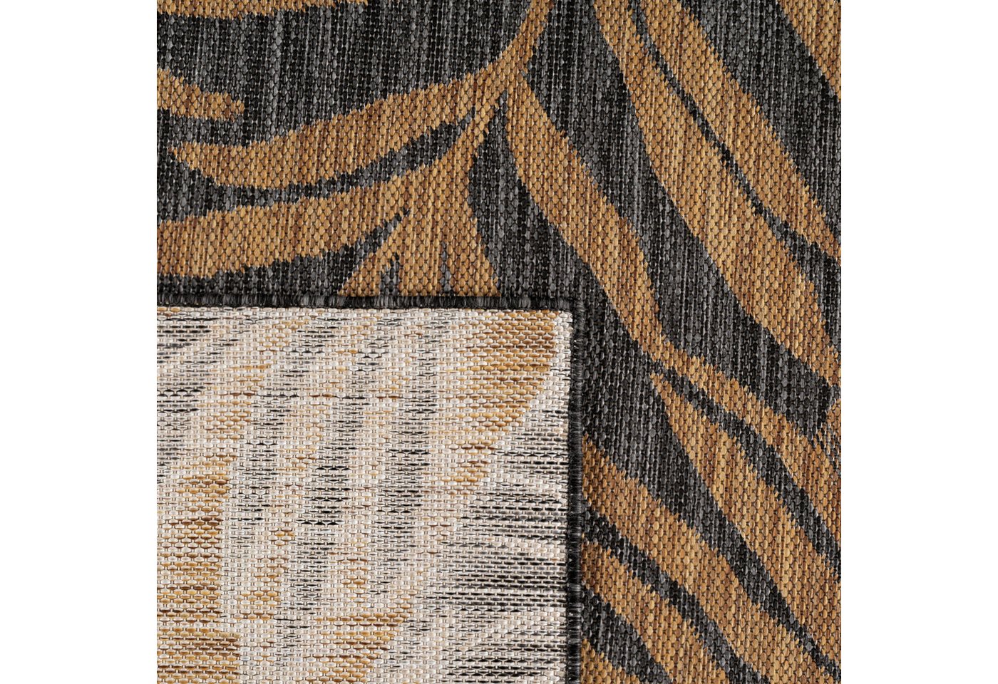 SIMPEX24 Outdoorteppich Botanisch, Rund, Höhe: 3 mm, Teppich Wetterfest Waschbar Balkon, Garten, Terrasse und Küchenteppich – Bild 5 von 5