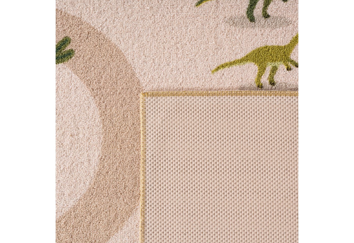 SIMPEX24 Teppich Bunte Dino Welt, Rund, Höhe: 8 mm, Teppich Kinderzimmer – Bild 4 von 5