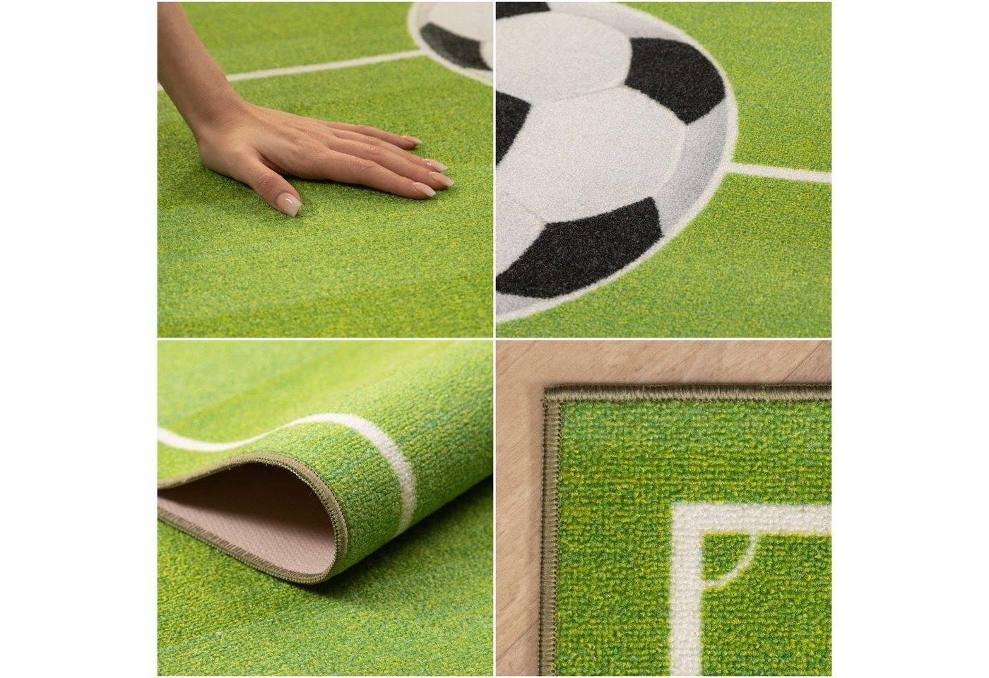 SIMPEX24 Teppich Fußballstadion, Rechteckig, Höhe: 7 mm, Kinderteppich Fußballstadion Teppich Kinderzimmer Rutschfest Waschbar – Bild 2 von 5
