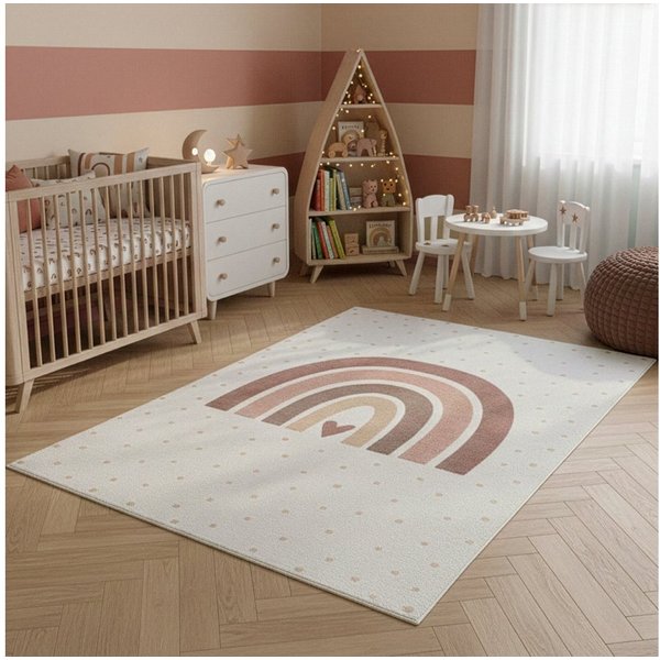SIMPEX24 Teppich Regenbogen Liebe, Rechteckig, Höhe: 8 mm, Teppich Kinderzimmer