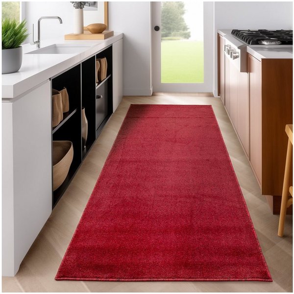SIMPEX24 Teppich Unicolor - Einfarbig, Läufer, Höhe: 11 mm, Einfarbig Kurzflor Teppich Wohnzimmer Verschiedene Farben und Größen