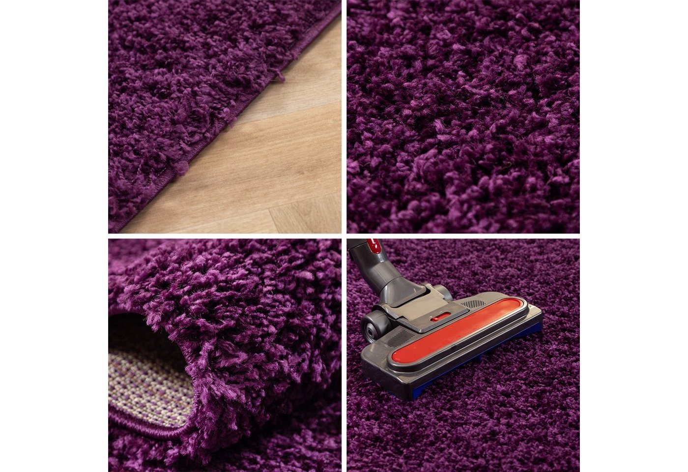 SIMPEX24 Teppich Unicolor - Einfarbig, Läufer, Höhe: 30 mm, Einfarbig Shaggy Teppich Wohnzimmer Langflor Versch. Farben und Größen – Bild 2 von 5
