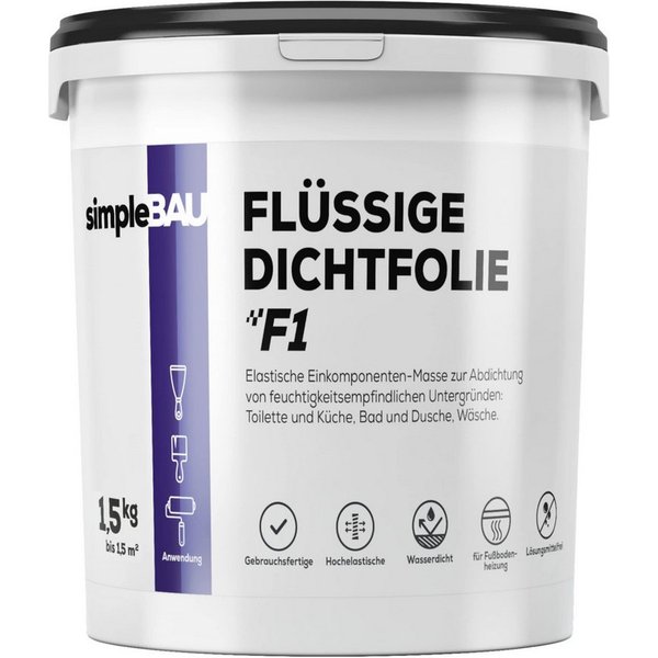 simpleBAU Dichtstoff Wasserdicht F1 - Einkomponente Abdichtung Dichtungsmasse - 1.5 kg