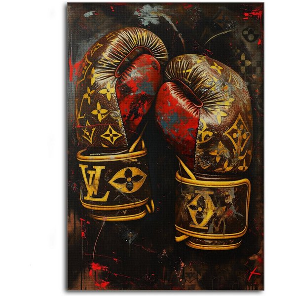 SimpleCanvas Wandbild Luxury Boxing Gloves - Leinwandbild Pop Art / Luxuriös, Wandbild Street Art, Boxhandschuhe, Boxen