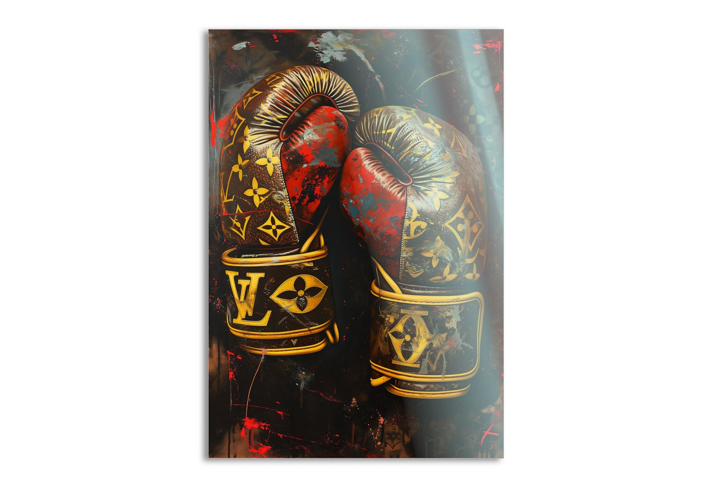SimpleCanvas Wandbild Luxury Boxing Gloves - Leinwandbild Pop Art / Luxuriös, Wandbild Street Art, Boxhandschuhe, Boxen – Bild 2 von 5