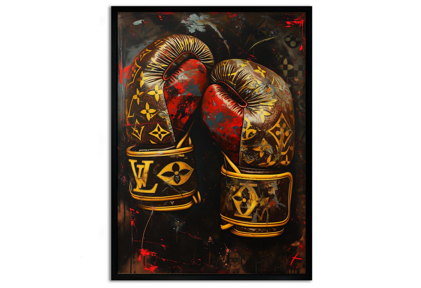 SimpleCanvas Wandbild Luxury Boxing Gloves - Leinwandbild Pop Art / Luxuriös, Wandbild Street Art, Boxhandschuhe, Boxen – Bild 3 von 5