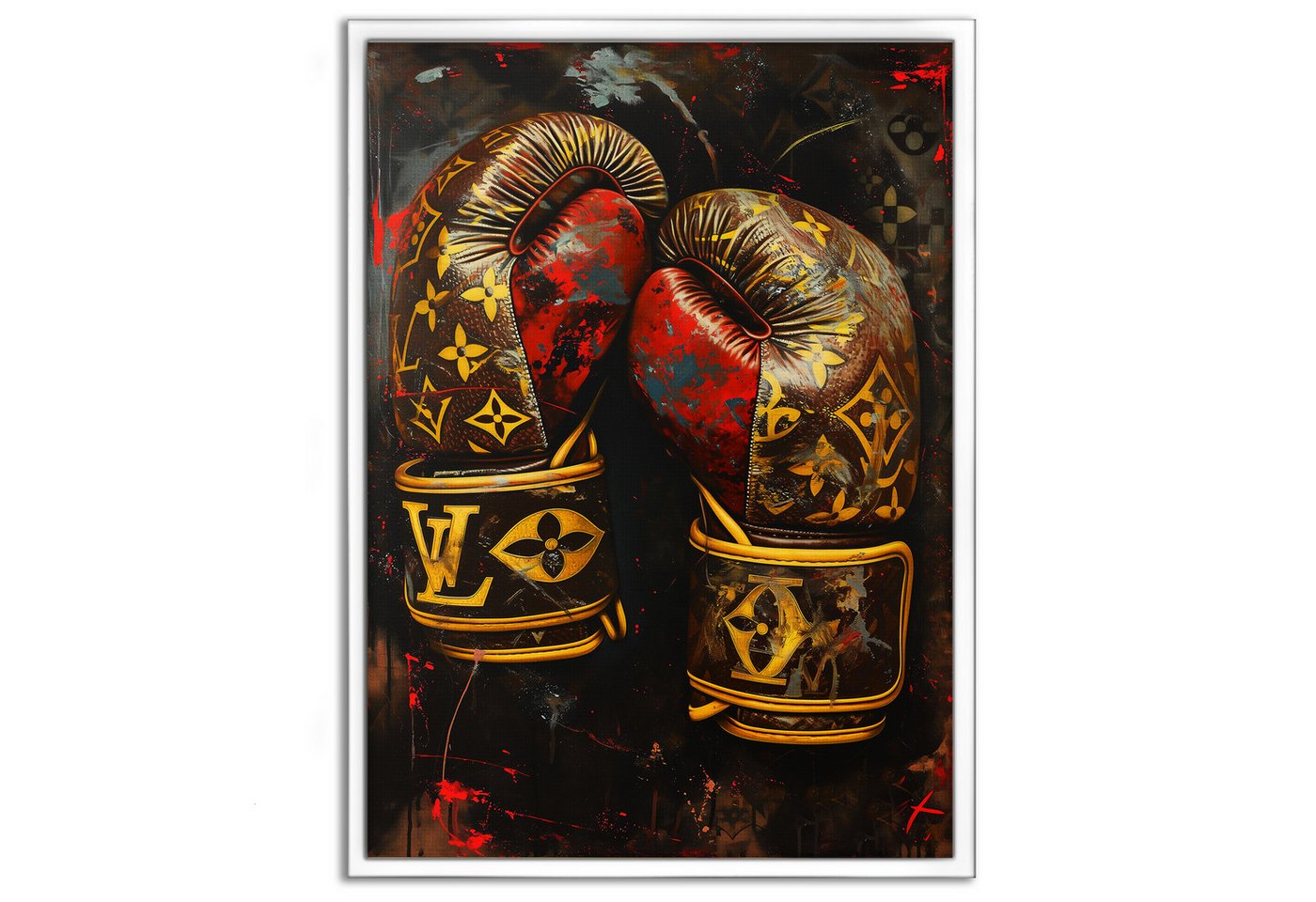 SimpleCanvas Wandbild Luxury Boxing Gloves - Leinwandbild Pop Art / Luxuriös, Wandbild Street Art, Boxhandschuhe, Boxen – Bild 4 von 5