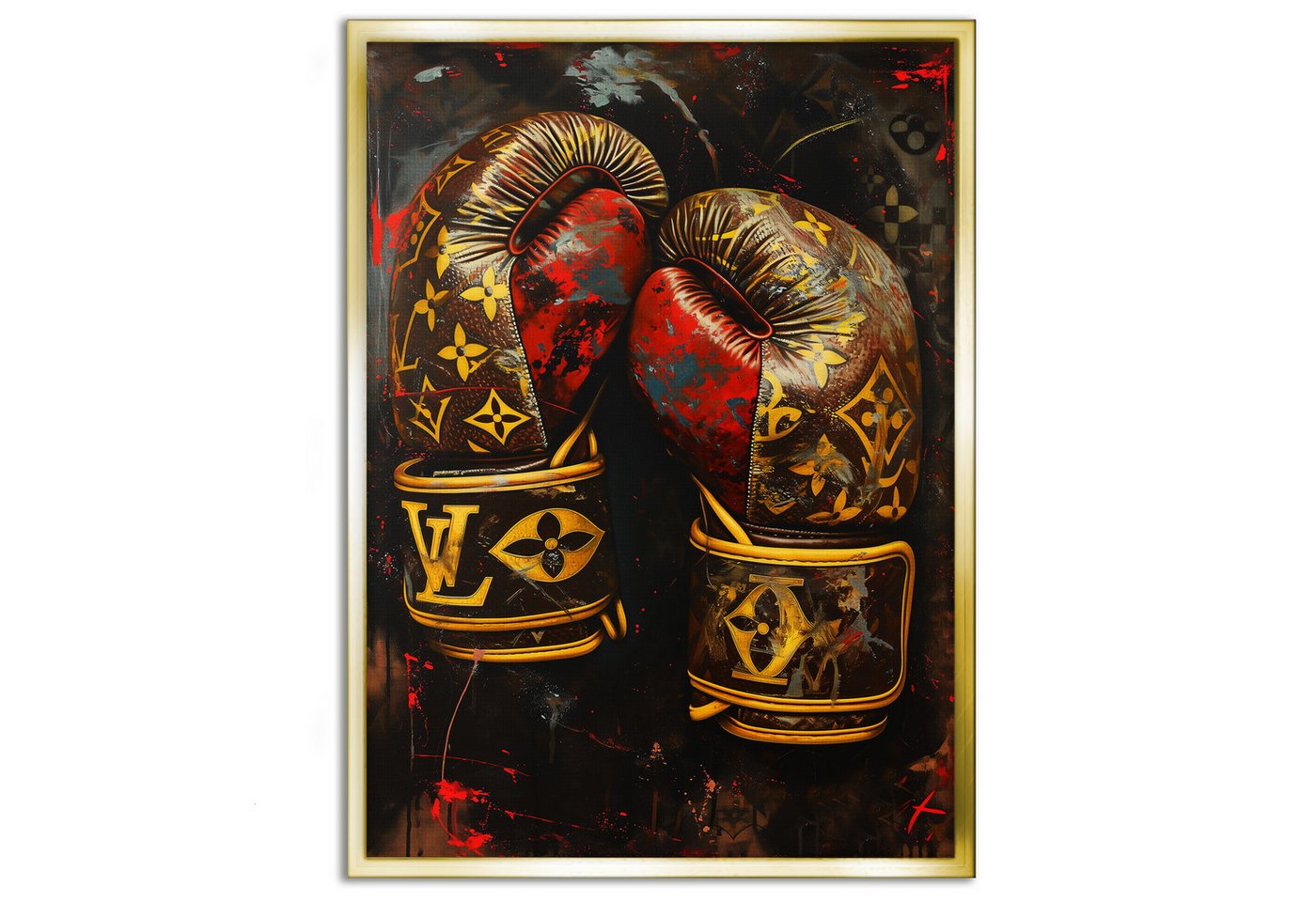 SimpleCanvas Wandbild Luxury Boxing Gloves - Leinwandbild Pop Art / Luxuriös, Wandbild Street Art, Boxhandschuhe, Boxen – Bild 5 von 5