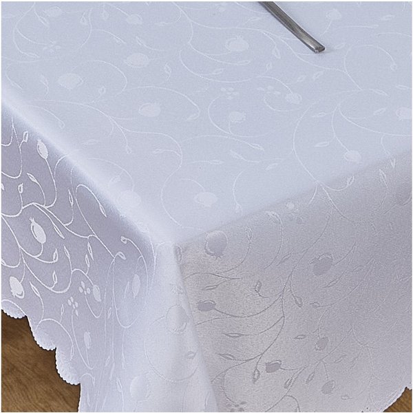Simurq Tischdecke Abwaschbar - Lotuseffekt, Wasserabweisend & Pflegeleicht Tischdecken (Tischdecke weiß Grau Beige Tischdecke Rund - Tischtuch Table Cloth)