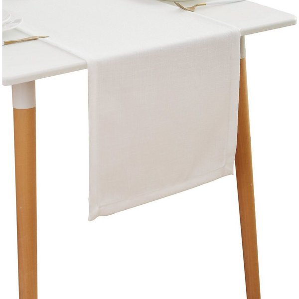 Simurq Tischläufer Leinenoptik - Lotuseffekt, Wasserabweisende & Abwaschbare (Tischläufer modern, Pflegeleicht & fleckenabweisend Läufer, tischläufer grau - tis